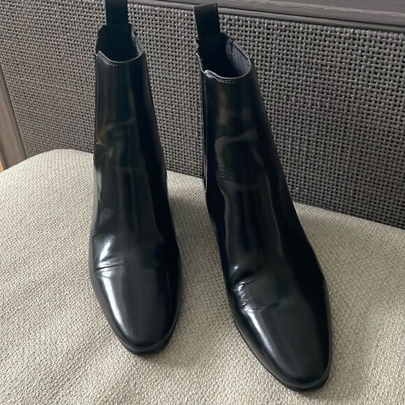 J. Crew Piper Black Leather Ankle Boots - Picture 1 of 4
